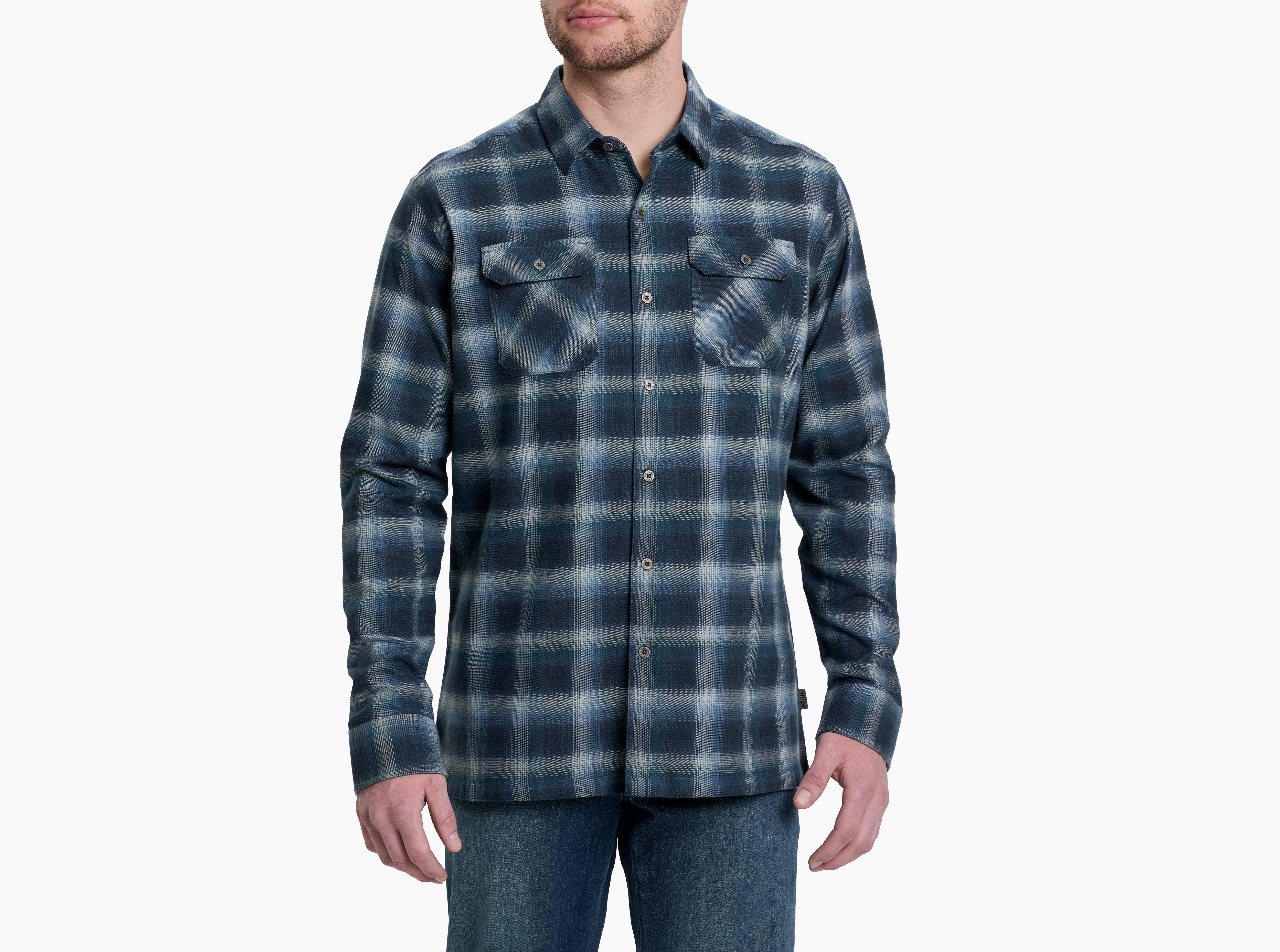 トップス KIDILL wide flannel shirts 7186_DillingrFlannelLS_BlueCre